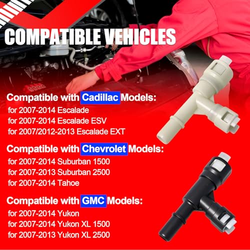 SMMS 22885825 HVAC Heater Inlet Hose with Connector & Clamps fit for Cadillac Escalade ESV EXT for Chevrolet Suburban 1500 2500 Tahoe for GMC Yukon XL 2007-2014 OE 15854958 626-654 800-414 800-413