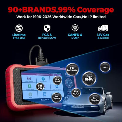 LAUNCH OBD2 Scanner CRP123I V3.0 Elite,7 Resets Car Scanner,Lifetime Update