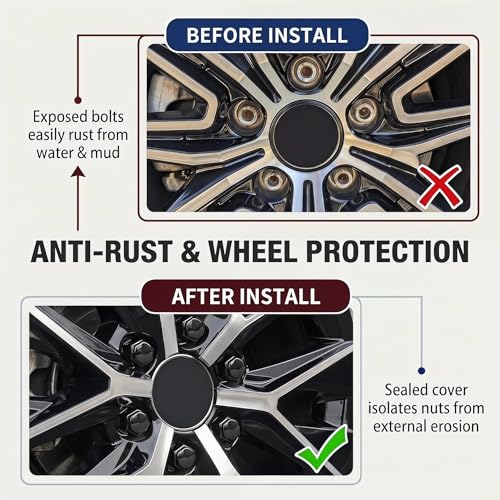 20PCS Lug Nut Covers, 21mm Car Hexagonal Wheel Bolt Covers Caps with Removal Tool, Dustproof Anti-Rust Auto Hub Screw Bolt Head Tire Protector, Universal Lug Nut Cap for Car SUV Truck (Black) - color: Black #21mm