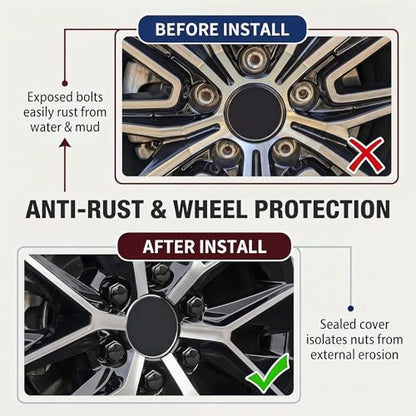 20PCS Lug Nut Covers, 21mm Car Hexagonal Wheel Bolt Covers Caps with Removal Tool, Dustproof Anti-Rust Auto Hub Screw Bolt Head Tire Protector, Universal Lug Nut Cap for Car SUV Truck (Black) - color: Black #21mm