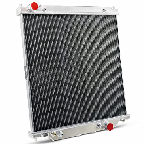 Aluminum Radiator for 2003-2007 Ford Excursion F250 F350 F450 Super Duty Pickup Truck 6.0L Powerstroke V8 Diesel, 3 Row Full Performance Aluminium Radiator - size: 3-Row Radiator w/CNC Cap