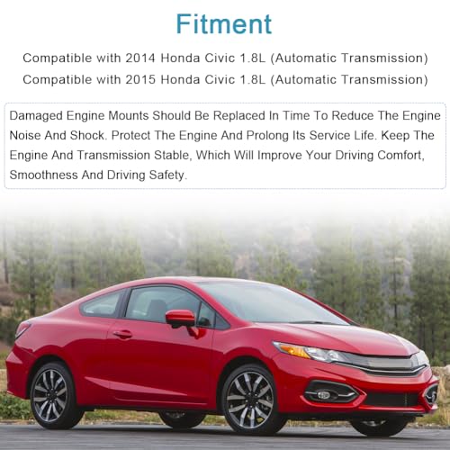 Engine Motor & Transmission Mount Replacement for 2014 2015 Honda Civic - size: 3PCS-Compatible with 2014-2015 Civic 1.8L
