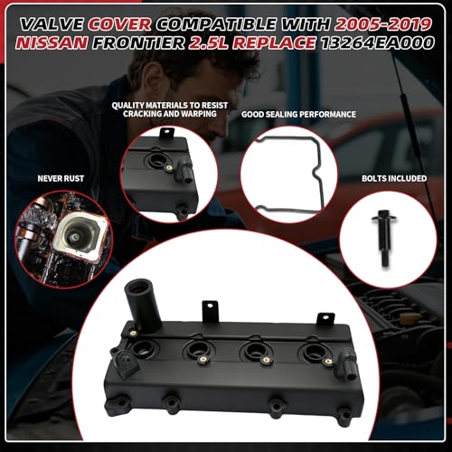 Valve Cover with Gasket Bolts 13264EA000 for Nissan Frontier 2005-2019 2.5L - size: 13264EA000 Frontier 2.5L
