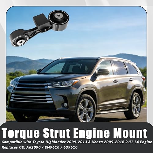Engine Torque Strut Mount Replacement for Toyota Highlander 2009-2013 & Venza 2009-2016 2.7L L4 Engine, Direct OE Replacement for A62090, EM9610, 639610 - Improves Stability, Reduces Vibration (1PC) - size: Toyota Highlander 2009-2013