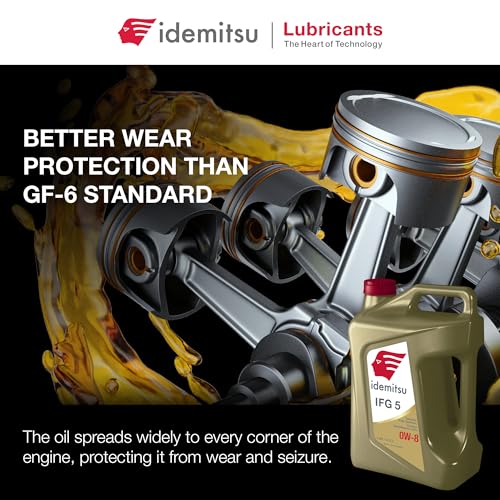 Idemitsu IFG 5 0W-8 Full Synthetic Engine Oil – 5 Quart - size: 5 Quart