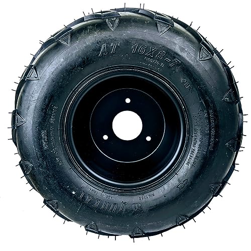 Preinstalled Tire & Wheel Rim Assembly with 3-1/8 in (79mm) Bolt hole spacing. 16x8-7 Tire 3 Bolt Taotao Kandi Redcat Kazuma 70cc 110cc 125cc ATV UTV Quad Buggy (Set of 4) - size: Set of 4
