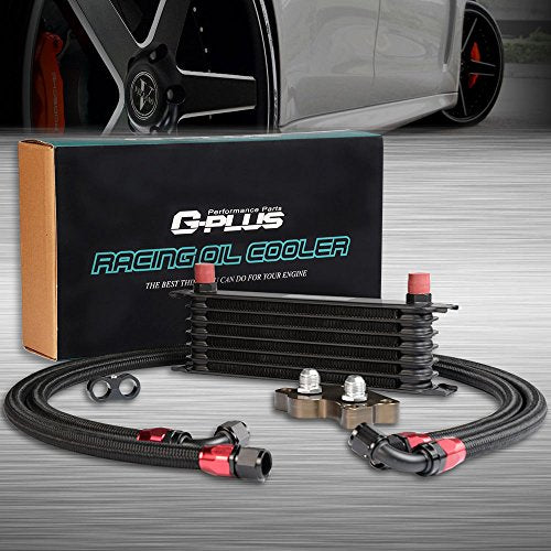 7 Row AN10 Aluminum Engine Transmission Oil Cooler Kit Compatible For BMW Mini Cooper S Supercharger R53 2001 2002 2003 2004 2005 2006 Black - color: Black/7 Row, size: Separation Style