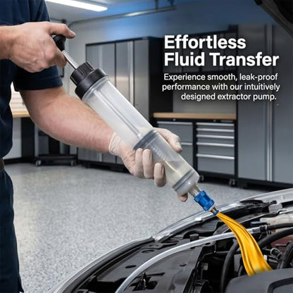 500cc Car Fluid Extractor with 39.3" Long Hose, Manual Vehicle Brake Fluid Pump with Extension Tubes, Portable Automotive Oil Change Extractor Syringe, Universal for SUV Van Truck