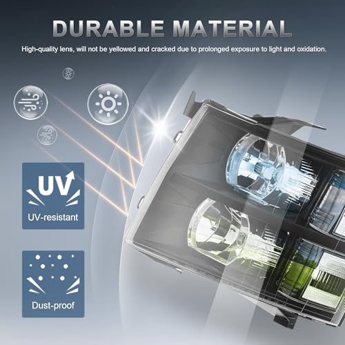 KUIPERAUTO Headlight Assembly Compatible with 2007-2013 Chevy Chevrolet Silverado 1500 2500HD 3500HD Front Lamp with Bulb Black Housing/Clear Lens/Clear Corner - color: Black/Clear/Clear