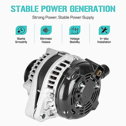 New Alternator Compatible with Honda Accord EX-L 3.5L 2013 2014 2015 2016 2017 400-52569R, 104211-8270, 11671, 290-6313, 31100-5G2-A01, 31100-5G2-A01RM, AND0649