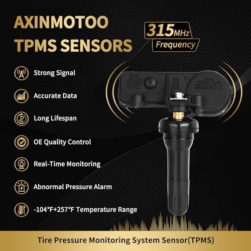 TPMS Sensor, 4PCS 315MHz Tire Pressure Monitoring Sensor