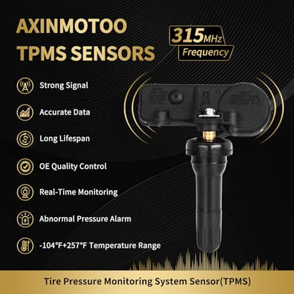 TPMS Sensor, 4PCS 315MHz Tire Pressure Monitoring Sensor