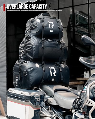 IRON JIA'S Motorcycle Dry Bag, Waterproof Duffel Bag with Roll-Top Closure - color: Pink, size: 30L