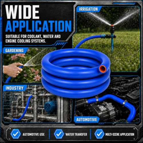 3/4" ID x 5 FT Silicone Heater Hose, 3-Layer Reinforced, Blue