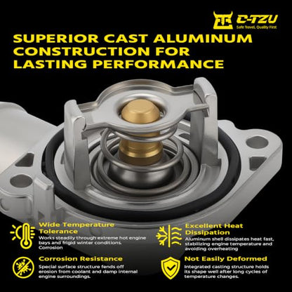 Upgrade Aluminium Thermostat Housing Assembly for Chrysler 200 Town & Country,Ram C/V ProMaster 1500 2500 3500,Dodge Avenger Journey Grand Caravan,Routan,Cherokee - Replaces 902-3036XD 5184570AH - color: 5184570AH