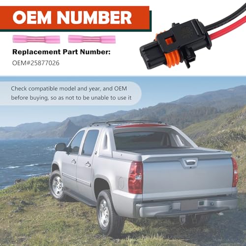 Alternator Connector Pigtail Harness OEM#25877026 with Terminals,Alternator Plug Pigtail Connector Compatible with Cadillac Chevrolet GMC,2-Pin Alternators Pigtails Connectors