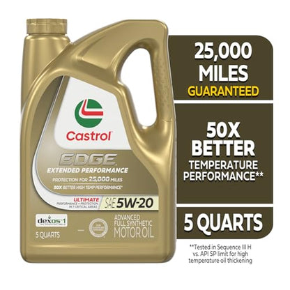 Castrol EDGE Extended Performance 5W-20 Advanced Full Syn Motor Oil 5 Qt - size: 5 Quarts
