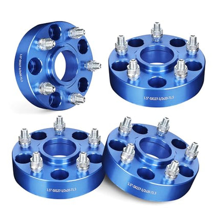 EVIL ENERGY 5x5 Wheel Spacers 1.5 inch Compatible with Jeep 1999-2010 Grand Cherokee, 5x127 mm Hubcentric with Lip 5 Lugs 71.5 mm Hub Bore 1/2x20 Studs Blue - color: Blue, size: 1.5 inch