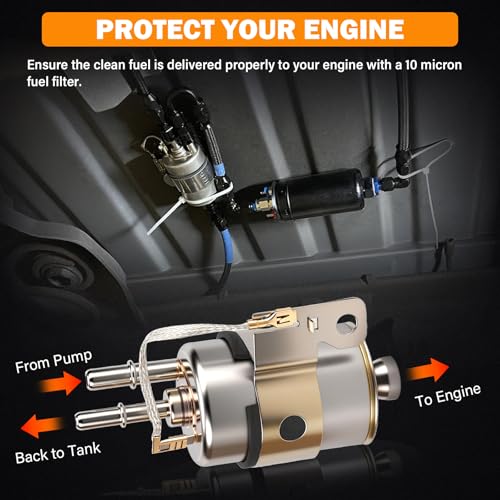 Yinlowa 255LPH Inline Fuel Pump Kit, Replaces GSL392, 58 PSI LS Swap - size: 58PSI Fuel Filter+GSL392 Pump