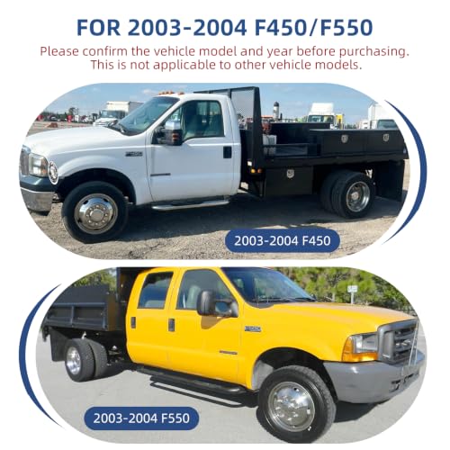 hightall 19.5 Wheel Simulators,8 Lug Stainless Steel Hubcaps,Polished Surface,2Pcs Front Wheel/2Pcs Rear Wheel,Bolts On Wheel Cover Set Compatible with Ford 2003-2004 F450/F550 - size: 19.5" For 2003-2004 F450 F550