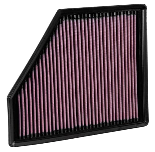 K&N High-Flow Original Lifetime Engine Air Filter: Increase Power: Premium, Washable: Compatible with 2016-2024 Chevrolet: Camaro, SS, ZL1, 33-5047