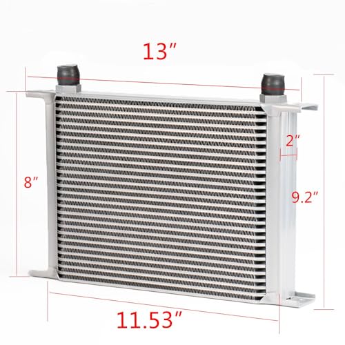 G-PLUS 28 Row AN10-10AN Universal Racing Engine Transmission Oil Cooler Radiator Oil Cooler Condenser Aluminum - color: Silver, size: 28 Row AN10