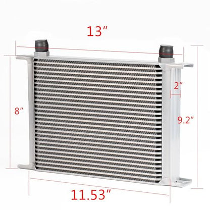 G-PLUS 28 Row AN10-10AN Universal Racing Engine Transmission Oil Cooler Radiator Oil Cooler Condenser Aluminum - color: Silver, size: 28 Row AN10