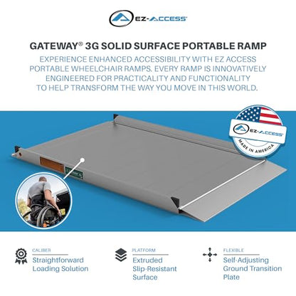 EZ-ACCESS - Aluminum Portable Wheelchair Ramp - Heavy Duty Mobility Device, Handicap Ramp with Textured Surface for Steps, and Self-Adjusting Bottom Transition Plates - 3G 4-Foot - size: 48 Inch (Pack of 1), style: Ramp Only