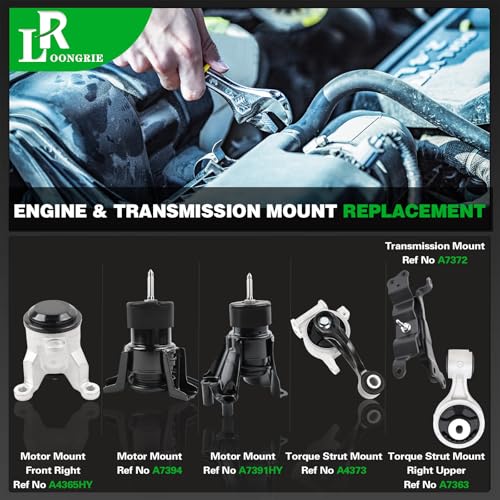 Engine Motor and Transmission Mount Kit Compatible with 2009-2014 Murano - size: A7394 A4365HY A7391HY A7363 A4373 A7372
