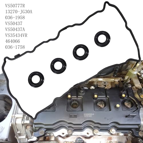 VS50777R 13270JA00A Valve Cover Gasket Seal with Spark Plug Seal for Nissan 2007-2012 Altima for Nissan 2008-2013 Rogue for Nissan 2014-2015 Rogue Select for Nissan 2007-2012SENTRA