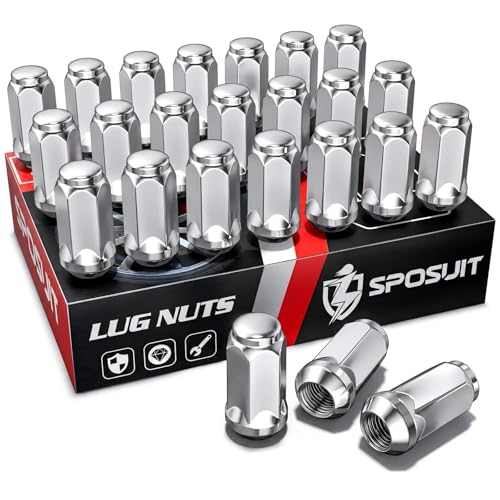 Sposuit 24 Pcs M14x1.5 Chrome Lug Nuts, 19mm Hex - Replacement for Chevy - color: Chrome, size: M14x1.5, style: 24 Pcs HexDrive