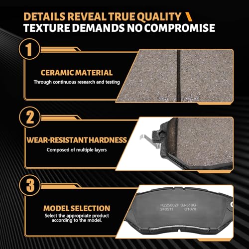 D1078 Front Ceramic Brake Pads Kit Fit For Subaru Legacy 2005-2019, For B9 Tribeca 2006-2007, For Tribeca 2008-2014, For Outback 2010-2019, For Forester 2014-2018, For WRX 2015-2021 - style: HZ1078