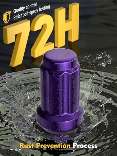MIKKUPPA M12x1.5 Wheel Lug Nuts, Purple 20pcs Closed End Spline Lug Nuts - color: Purple