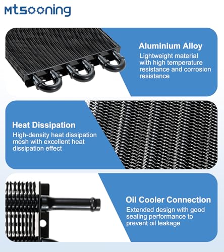 Transmission Oil Cooler Kit, Universal 8 Pass 5/16" Tube and Fin Oil Cooler - size: 8-PASS