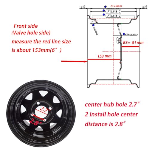 12x8.5 WHEEL RIM for Lawn Mowers 12 x 8.5 For Kubota John Deere BS 3.25