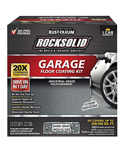 RockSolid Garage Floor Coating Kit, Dark Gray, 1 Car Kit - color: Dark Gray, size: 1 Car