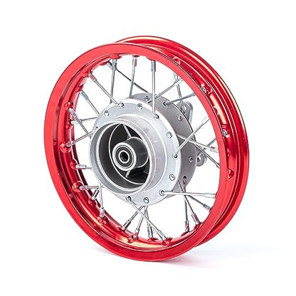 CRF50 Rim, XR50 Wheels Drum Brake Shoes for XR CRF Pit Dirt Bikes Black 1.40x10 Alloy Aluminum Rims (Red)