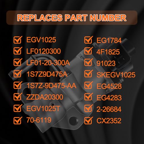 EGR Valve Replacement EGV1025 Compatible with Ford Escape 2005-2009 2012-2016,for Mazda 3 2005-2012,for Mercury Mariner 05-08 10-11,Automotive Exhaust Gas Recirculation Replacement 1S7Z9D475A