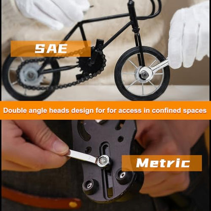 Mini Wrench Set Metric and SAE 20 Pcs - style: Metric and SAE