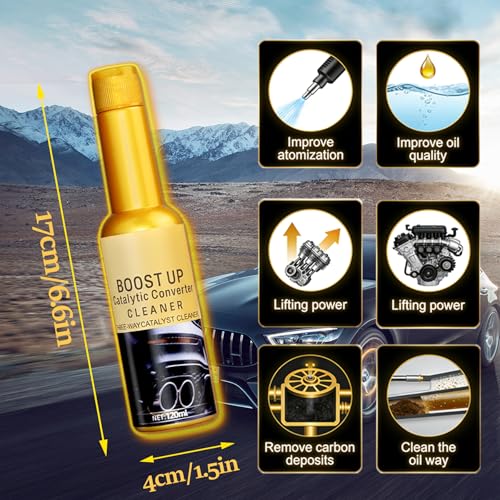 Catalytic Convertor Cleaner, Auto Parts Engine, Catalytic Converter Cleaner, Exhaust System Pipe Carbon Removal Cleaner Treatment Additive Oil, Fuel Injector Cleaner Oil Additive (2Pcs*120ml) - color: 2 Pack: Catalytic Convertor Cleaner