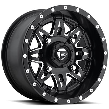 14x7 Fuel UTV D567 LETHAL MATTE BLACK MILLED Wheel 4x156 (13mm)