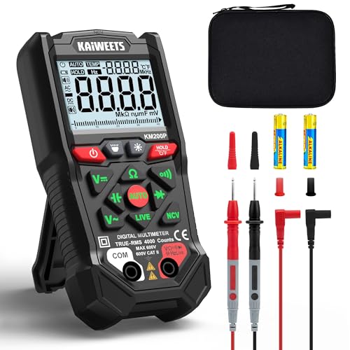 KAIWEETS Digital Multimeter NCV Voltmeter 4000 Counts Auto Range for Home