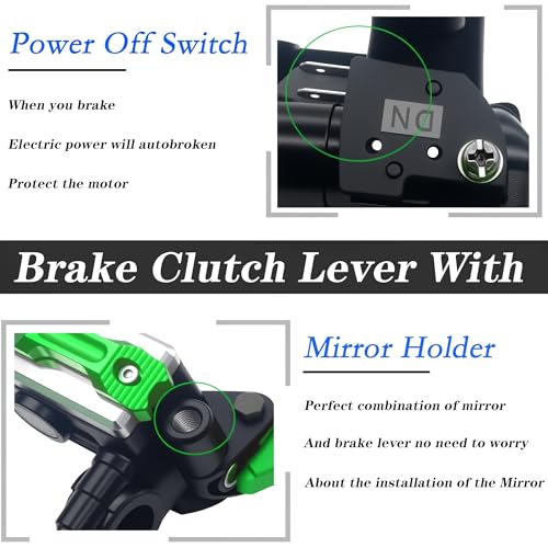 Universal Motorcycle 7/8" 22mm Handlebar Brake Master Cylinder Clutch Lever CNC Left & Right Set Compatible with Honda Kawasaki Suzuki Yamaha（ Piston Diameter 12.7mm (Green) - color: Green