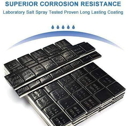 CKAuto 1/4oz, 0.25oz, Black Steel Adhesive Stick-On Wheel Weights, 12oz Box - color: Black, size: 48PCS