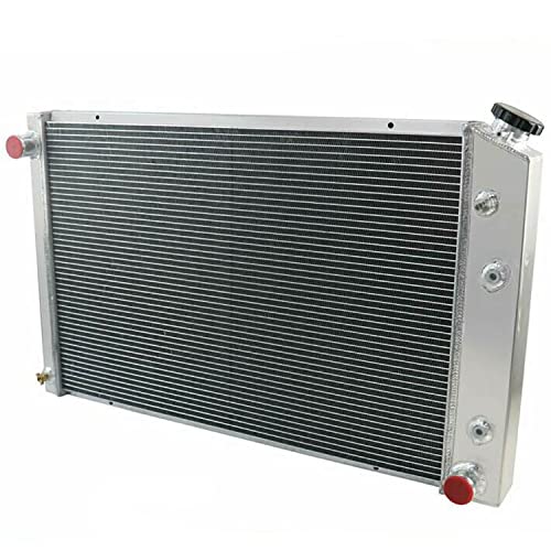3 Row Aluminum Radiator Shroud Fan Relay for 1973-1991 Chevy C30 C20 C10 C2500 C1500 K30 K20 K10 Pickup Blazer GMC Truck 1981 1982 1983 1984 1985 1986 1988 1989 1990 Radiators