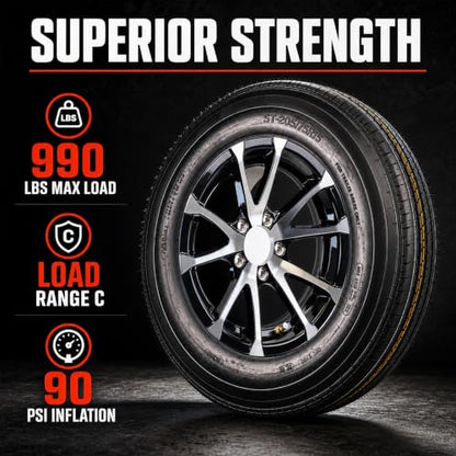 eCustomrim 2 Pack Trailer Tire Rim Assembly 4.80-12 480-12 Black Aluminum