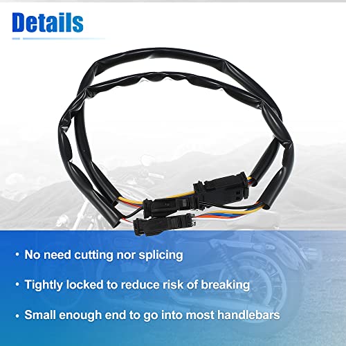 X AUTOHAUX 12 Inch Handlebar CAN Bus Circuit Wire Extension Harness for Harley Davidson Softail Dynas Electra Glide Road Glide Sportster Handlebar Wire Extension Switch Wiring Harness - size: 12in