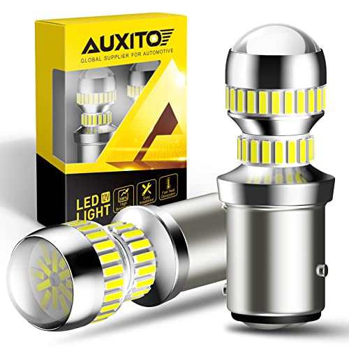 AUXITO 1157 LED Bulb White, Super Bright 2057 2357 7528 BAY15D LED Light Bulbs for Backup Reverse Signal Blinker Tail Parking DRL Brake Lights, 6000K White - color: White, size: 1157/2357
