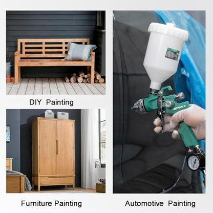 HVLP Spray Gun Kit H827 Automotive Paint Gun with 1.4/1.7/2.0mm Nozzles