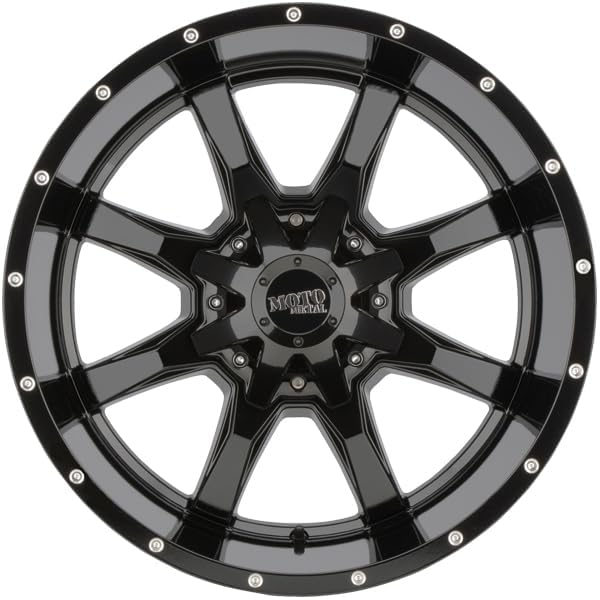 Moto Metal 17X8 5X5.0/5.5 4.5 0mm GLOSS BLACK W/SPOT MILLED LIP - MO970780353A00US